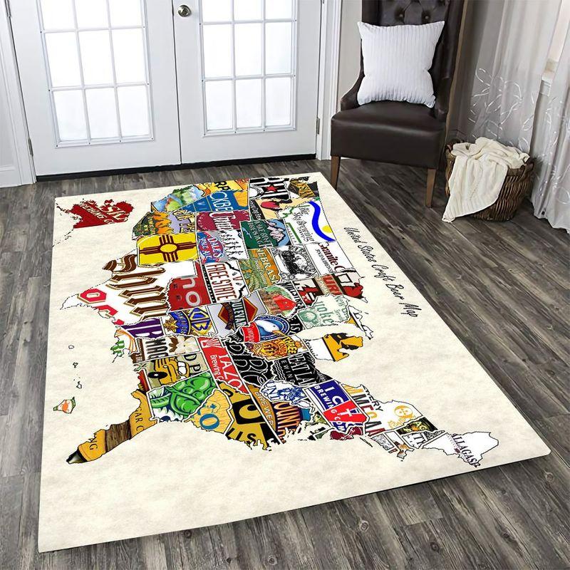 American Beer Map Rectangle Limited Edition Rug Carpet