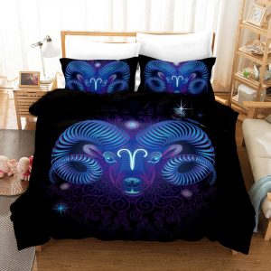 Aries Duvet Cover and Pillowcase Set Bedding Set