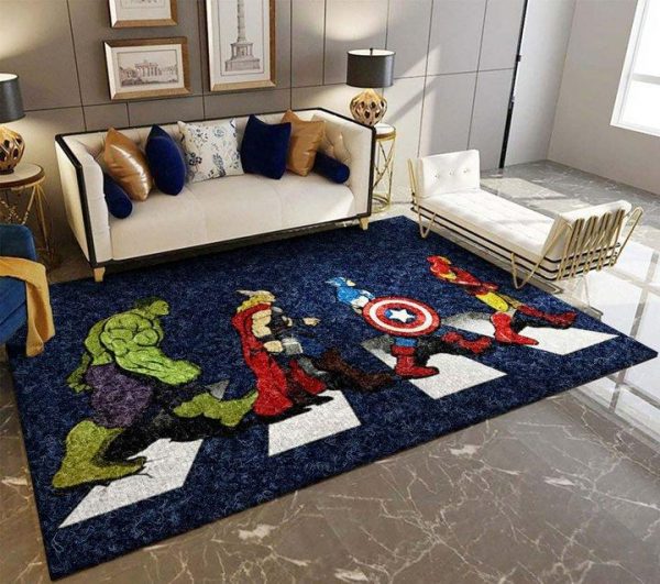 Avengers Walking The Street Living Room Rugs Carpet