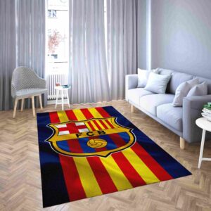 Barcelona Club Barcelona Football Club Yellow Red Blue Carpet Living Room Rugs