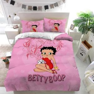 Betty Boop Pink Duvet Cover and Pillowcase Set Bedding Set