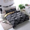 Black Bohemian Bones Skull Duvet Cover and Pillowcase Set Bedding Set