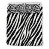 Black White Zebra Pattern Print Duvet Cover and Pillowcase Set Bedding Set