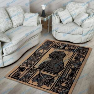 Black panther rug movie carpet living room rugs