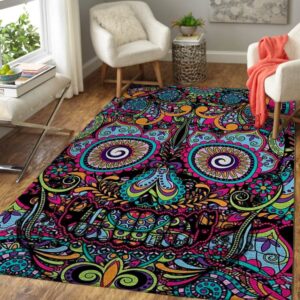 Boho Detailed Skull Boho Detailed Skull Carpet Living Room Rugs