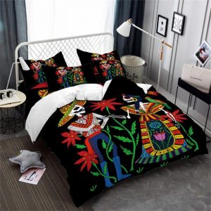 Boho Man And Women Skeleton Duvet Cover and Pillowcase Set Bedding Set