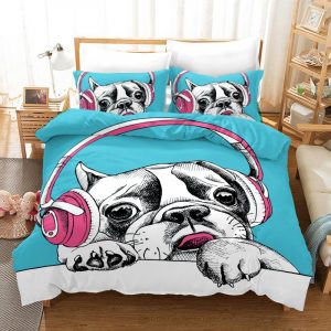 Bull Dog Duvet Cover and Pillowcase Set Bedding Set