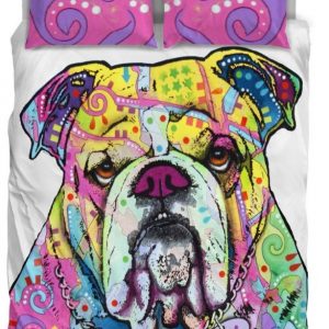 Bulldog Duvet Cover and Pillowcase Set Bedding Set