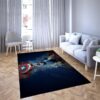 Captain America Blue Black Single Carpet Living Room Rugs