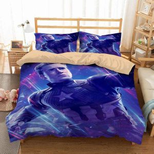 Captain America Duvet Cover and Pillowcase Set Bedding Set 782