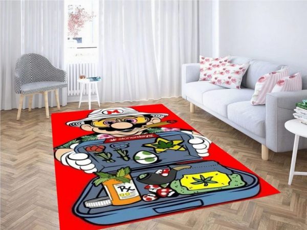 Cartoon characters smoking weed carpet living room rugs