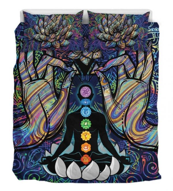 Chakra Meditate Duver Duvet Cover and Pillowcase Set Bedding Set
