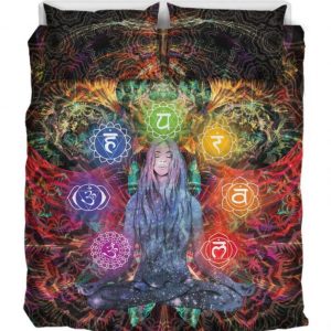 Chakras Meditate Duver Duvet Cover and Pillowcase Set Bedding Set