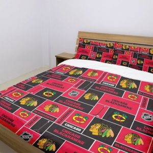 Chicago Blackhawks Duvet Cover and Pillowcase Set Bedding Set 105