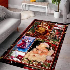 Christmas Gift Here Comes Santa Claus Living Room Area Limited Edition Rug Carpet