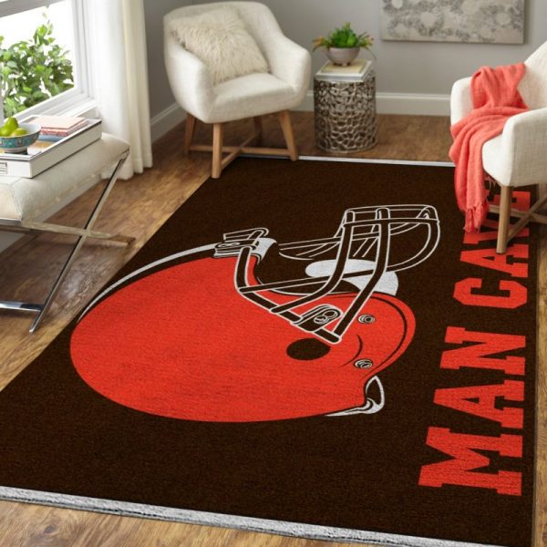 Cleveland Browns Man Cave Area Limited Edition Rug Carpet Nfl Football Floor Decor
