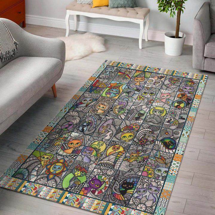 Colorful Cats Carpet Living Room Rugs