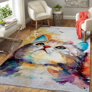 Colorful Curiosity Cat Carpet Living Room Rugs
