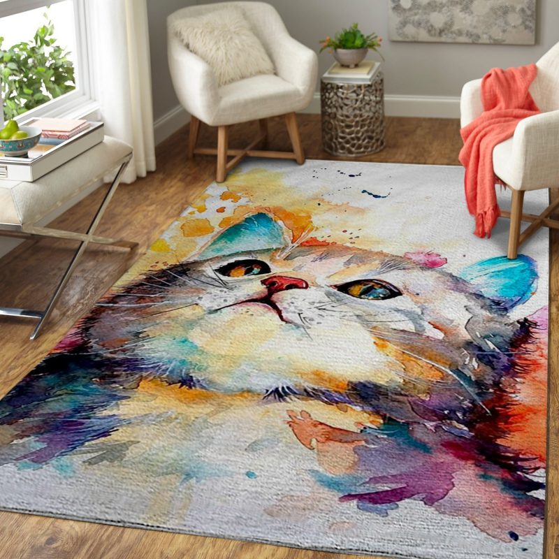 Colorful Curiosity Cat Carpet Living Room Rugs