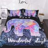 Colorful Elephant Duvet Cover and Pillowcase Set Bedding Set