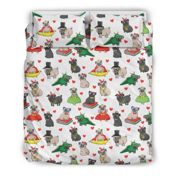 Costume Pugs Duvet Cover and Pillowcase Set Bedding Set