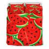 Cute Watermelon Pieces Pattern Print Duvet Cover and Pillowcase Set Bedding Set