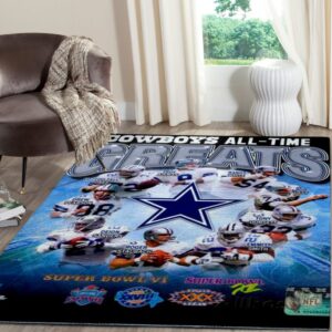 Dallas Cowboys Area Limited Edition Rug Carpet Cowboys All Time Creates Nfl Football Floor Decor