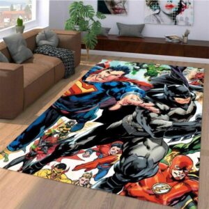 Dc Superhero Batman and Superman Area Limited Edition Rug Carpet Movie Home Decor Homebeautyus