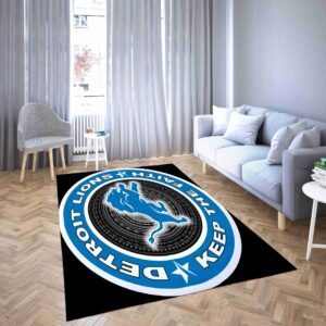 Detroit Lions Logo Nfl Living Room Rug Carpet