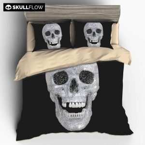 Diamond Skull Chic Duvet Cover and Pillowcase Set Bedding Set