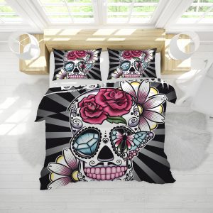 Diamond Skull Duvet Cover and Pillowcase Set Bedding Set
