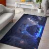 Digital art delorean time travel rugs living room carpet