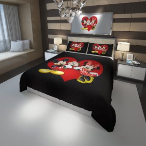 Disney Mickey And Minnie 1 Duvet Cover and Pillowcase Set Bedding Set