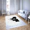 Disney castle mickey and minnie silhouette Living Room Rug Carpet