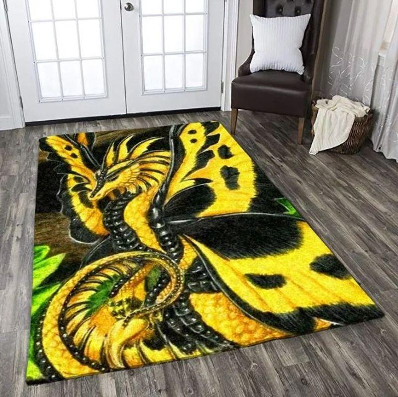 Dragon Butterfly Rectangle Limited Edition Rug Carpet
