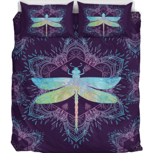 Dragonfly Mandala Duver Duvet Cover and Pillowcase Set Bedding Set