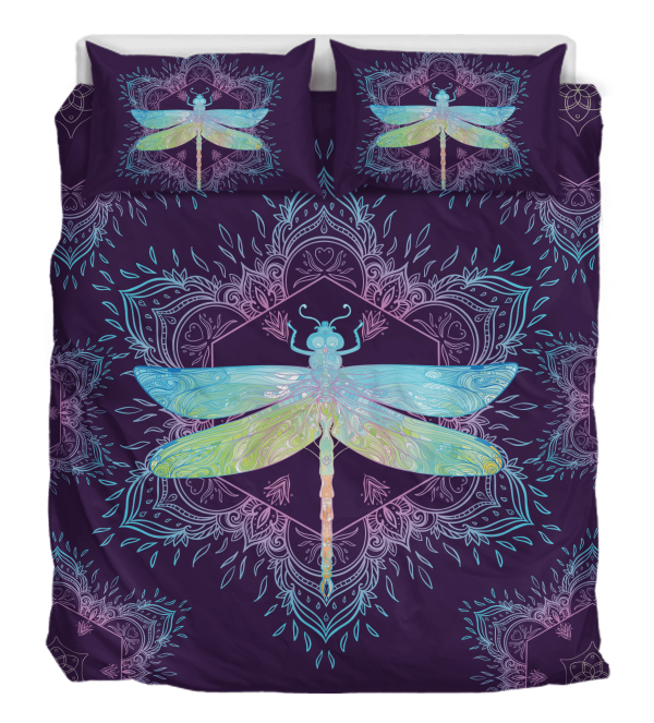 Dragonfly Mandala Duver Duvet Cover and Pillowcase Set Bedding Set