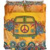 Dream In Hippie Van Duver Duvet Cover and Pillowcase Set Bedding Set
