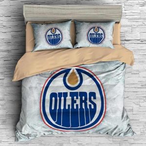 Edmonton Oilers Duvet Cover and Pillowcase Set Bedding Set