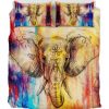 Elephant Water Color Duver Duvet Cover and Pillowcase Set Bedding Set