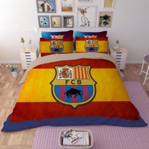 FCB Barcelona Flag Printed Duvet Cover and Pillowcase Set Bedding Set