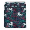 Fairy Floral Unicorn Pattern Print Duvet Cover and Pillowcase Set Bedding Set