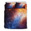 Fiery Universe Nebula Galaxy Space Print Duvet Cover and Pillowcase Set Bedding Set