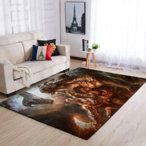 Fighting Kratos in God Of War Game Living Room Rug Carpet