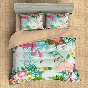 Flamingo Duvet Cover and Pillowcase Set Bedding Set