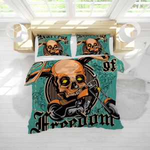 Freedom Skull Duvet Cover and Pillowcase Set Bedding Set