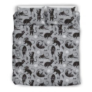 Funny Black Cats Duvet Cover and Pillowcase Set Bedding Set