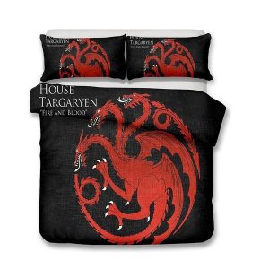 Game Of Thrones Dragon House Targaryen Duvet Cover and Pillowcase Set Bedding Set
