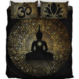 Glowing Buddha Duvet Cover and Pillowcase Set Bedding Set