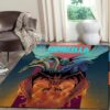 Godzilla area rug christmas movie rugs living room carpet